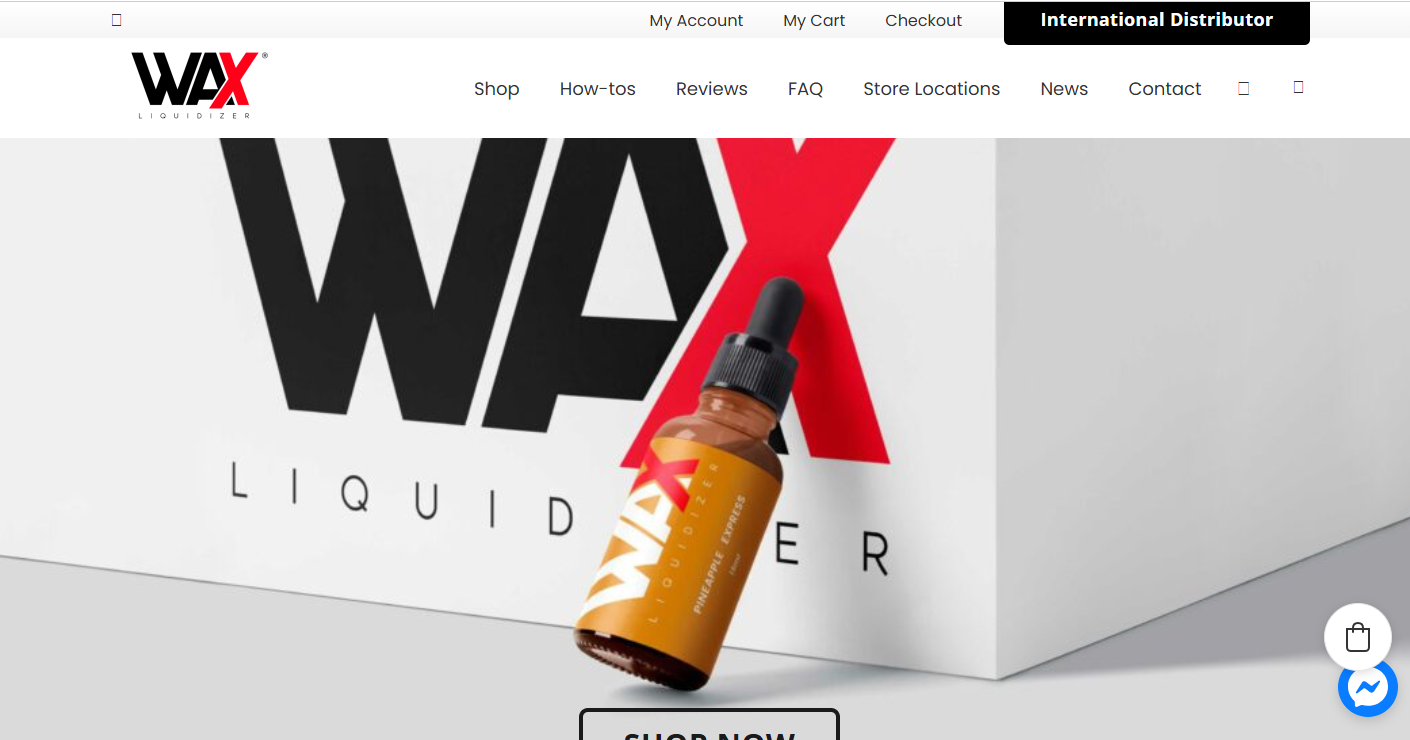 Screenshot of the Wax Liquidizer website