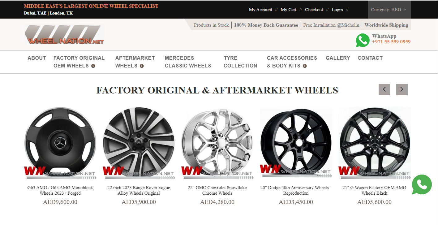 Screenshot of the Wheelnation website